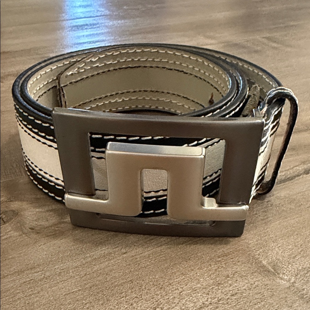 J.Lindeberg JL Stockholm black & white belt, Sz 31/85